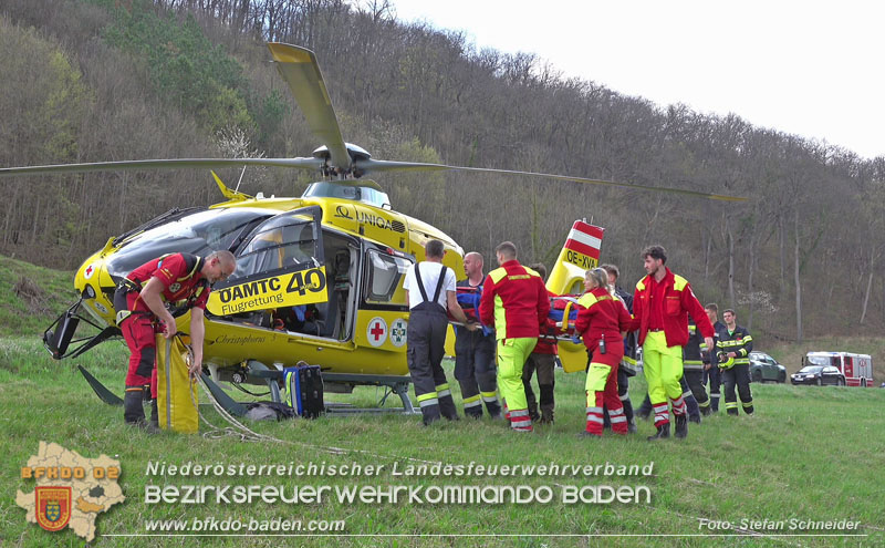 20250405_Kletterunfall im Helenental bei Sattelbach Gemeinde Heiligenkreuz Foto: Stefan Schneider BFKDO BADEN 20250405_Kletterunfall im Helenental bei Sattelbach Gemeinde Heiligenkreuz Foto: Stefan Schneider BFKDO BADEN