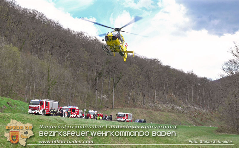 20250405_Kletterunfall im Helenental bei Sattelbach Gemeinde Heiligenkreuz Foto: Stefan Schneider BFKDO BADEN 20250405_Kletterunfall im Helenental bei Sattelbach Gemeinde Heiligenkreuz Foto: Stefan Schneider BFKDO BADEN