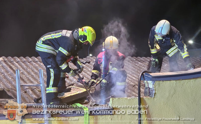 20250424_Nächtlicher Brand in einem Lokal in Pottendorf Foto: Freiwillige Feuerwehr Landegg 20250424_Nächtlicher Brand in einem Lokal in Pottendorf Foto: Freiwillige Feuerwehr Landegg