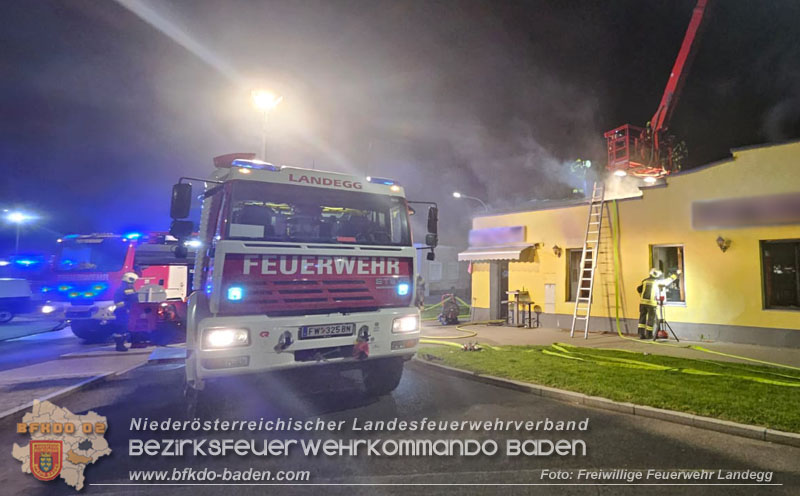 20250424_Nächtlicher Brand in einem Lokal in Pottendorf Foto: Freiwillige Feuerwehr Landegg 20250424_Nächtlicher Brand in einem Lokal in Pottendorf Foto: Freiwillige Feuerwehr Landegg
