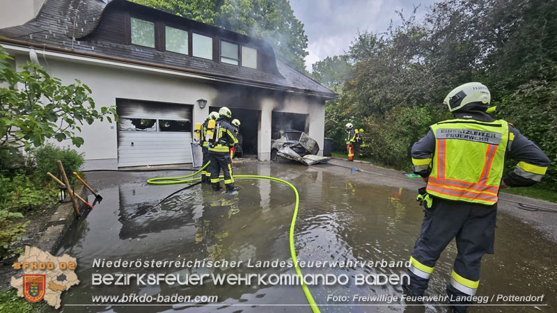 20250530_Garagenbrand - Feuerwehr verhindert Übergreifen auf Wohnräume  Foto: Freiwillige Feuerwehr Landegg/Pottendorf