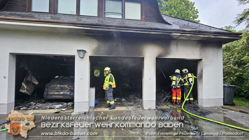 20250530_Garagenbrand - Feuerwehr verhindert Übergreifen auf Wohnräume Foto: Freiwillige Feuerwehr Landegg/Pottendorf