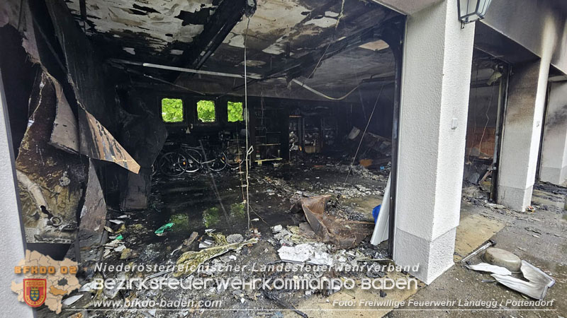 20250530_Garagenbrand - Feuerwehr verhindert Übergreifen auf Wohnräume  Foto: Freiwillige Feuerwehr Landegg/Pottendorf