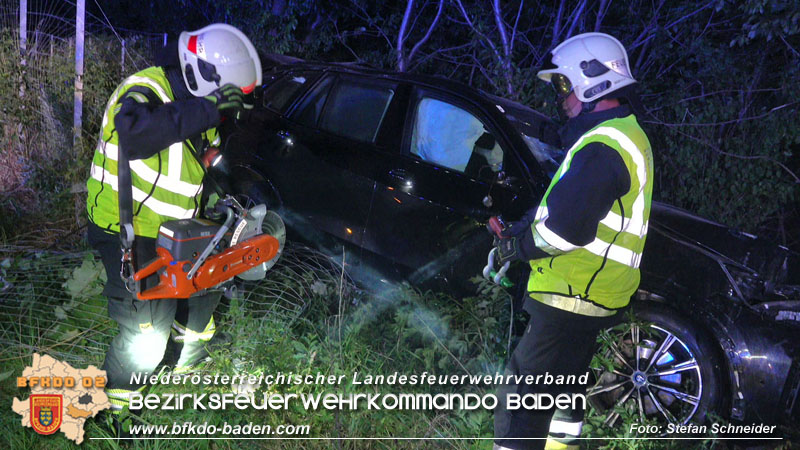 20250701_Nächtlicher Unfall auf der A2 beim Knoten Guntramsdorf Foto: Stefan Schneider BFKDO BADEN