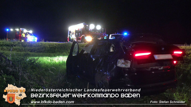 20250701_Nächtlicher Unfall auf der A2 beim Knoten Guntramsdorf Foto: Stefan Schneider BFKDO BADEN