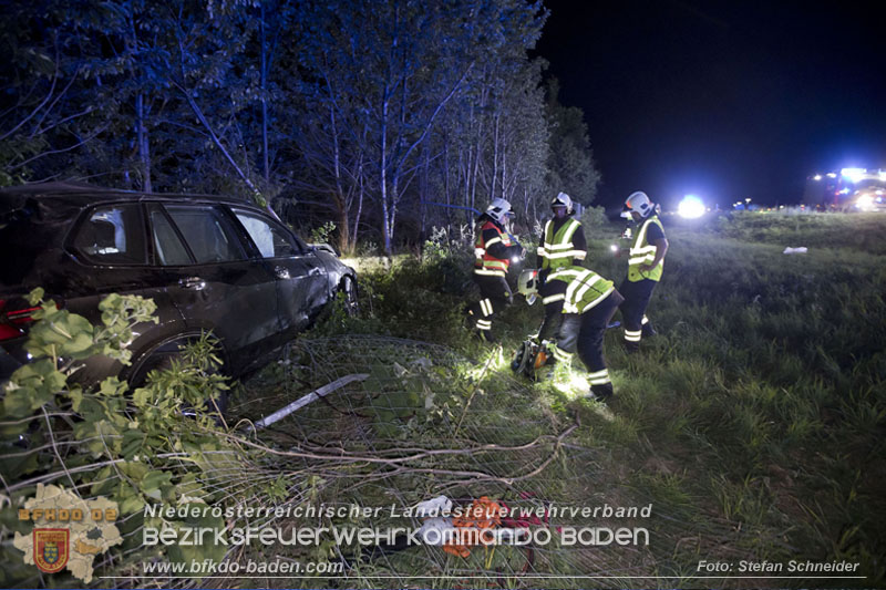 20250701_Nächtlicher Unfall auf der A2 beim Knoten Guntramsdorf Foto: Stefan Schneider BFKDO BADEN