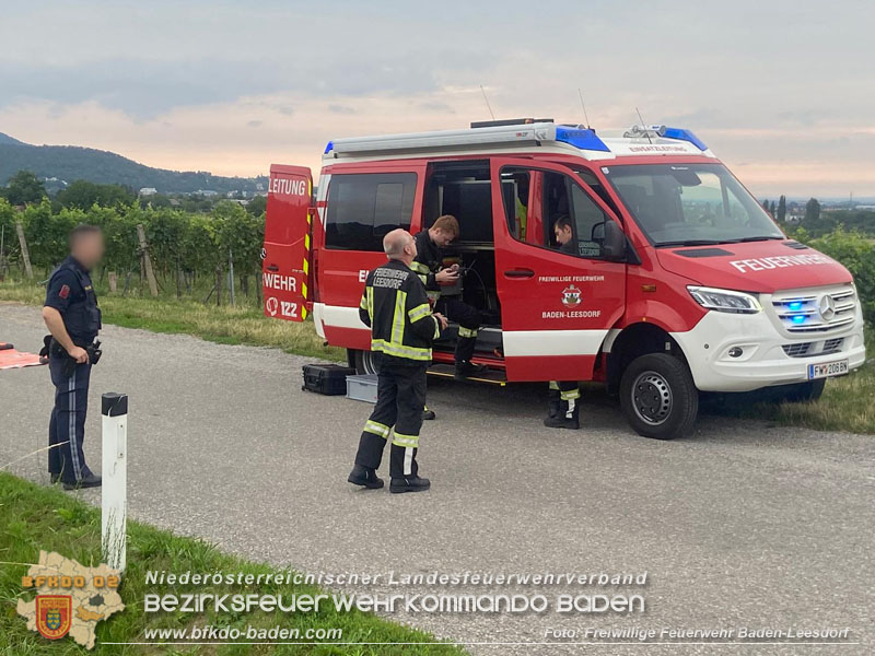 20250716_Drohneneinsatz nach Verkehrsunfall auf der Weinbergstrasse bei Baden Foto: FF Baden-Leesdorf 20250716_Drohneneinsatz nach Verkehrsunfall auf der Weinbergstrasse bei Baden Foto: FF Baden-Leesdorf