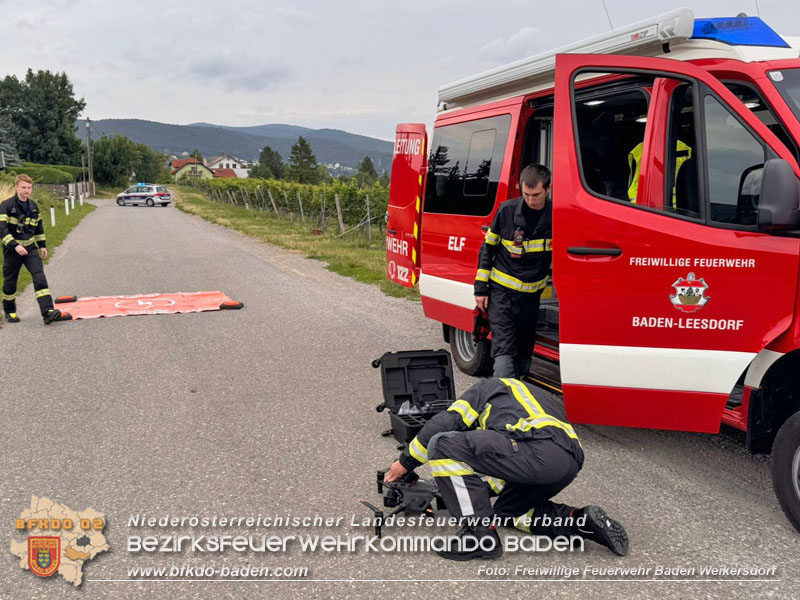 20250716_Drohneneinsatz nach Verkehrsunfall auf der Weinbergstrasse bei Baden  Foto: FF Baden Weikersdorf