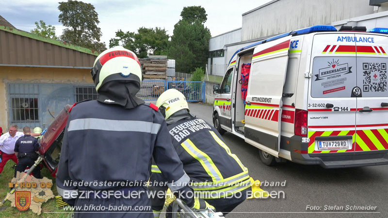 20250723_Verkehrsunfall in Bad Vöslau  Foto: Stefan Schneider BFKDO BADEN
