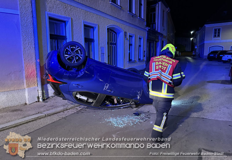 20250805_Fahrzeugueberschlag im Badener Stadtgebiet Foto: Viktor van de Castell FF Baden-Stadt 20250805_Fahrzeugueberschlag im Badener Stadtgebiet Foto: Viktor van de Castell FF Baden-Stadt