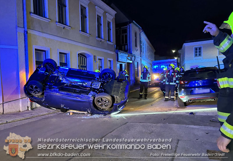 20250805_Fahrzeugueberschlag im Badener Stadtgebiet Foto: Viktor van de Castell FF Baden-Stadt 20250805_Fahrzeugueberschlag im Badener Stadtgebiet Foto: Viktor van de Castell FF Baden-Stadt