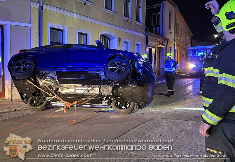 20250805_Fahrzeugueberschlag im Badener Stadtgebiet Foto: Viktor van de Castell FF Baden-Stadt 20250805_Fahrzeugueberschlag im Badener Stadtgebiet Foto: Viktor van de Castell FF Baden-Stadt