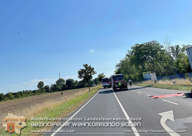 20250819_Verkehrsunfall auf der B17 zwischen Oeynhausen und Günselsdorf Foto: Freiwillige Feuerwehr Oeynhausen 20250819_Verkehrsunfall auf der B17 zwischen Oeynhausen und Günselsdorf Foto: Freiwillige Feuerwehr Oeynhausen
