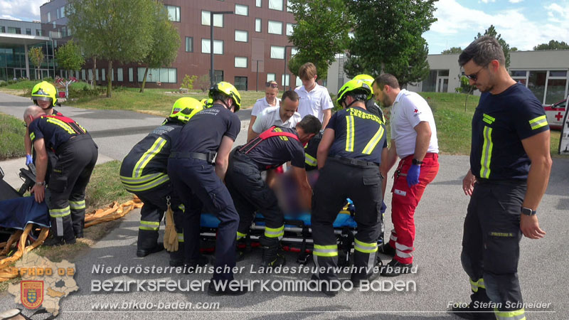 20250829_E-Rollstuhlfahrer kippt in Graben und muss gerettet werden Foto: Stefan Schneider BFKDO BADEN 20250829_E-Rollstuhlfahrer kippt in Graben und muss gerettet werden Foto: Stefan Schneider BFKDO BADEN