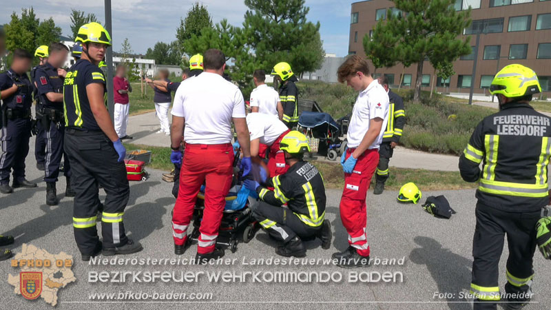 20250829_E-Rollstuhlfahrer kippt in Graben und muss gerettet werden Foto: Stefan Schneider BFKDO BADEN 20250829_E-Rollstuhlfahrer kippt in Graben und muss gerettet werden Foto: Stefan Schneider BFKDO BADEN