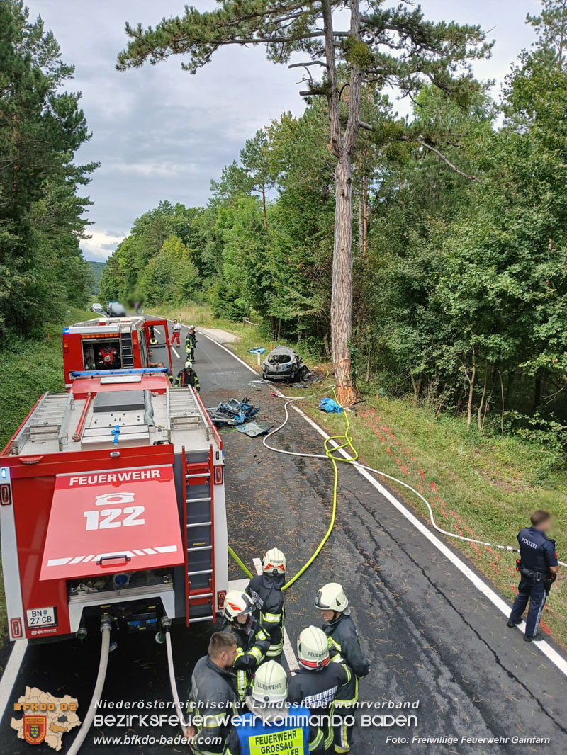 20250831_Tragischer Verkehrsunfall mit tödlichem Ausgang auf der B212 Foto: FF Gainfarn / Markus Winter 20250831_Tragischer Verkehrsunfall mit tödlichem Ausgang auf der B212 Foto: FF Gainfarn / Markus Winter