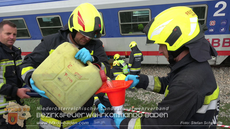 20250902_Pkw kollidiert mit Triebwagen der Aspangbahn in Guenselsdorf Foto: Stefan Schneider BFKDO BADEN