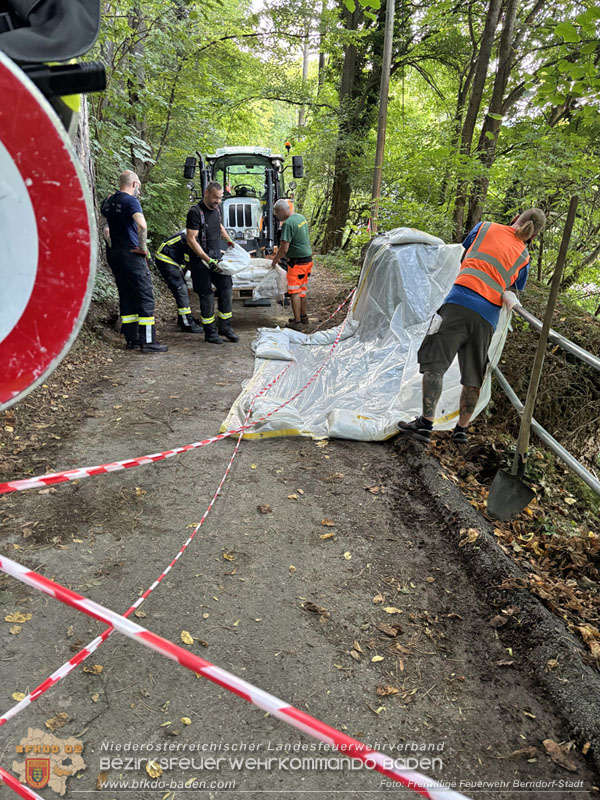 20250911_Felsblock droht auf die Geleise der Triestingtal Bahnstrecke zu stürzen - Kontrollierte Sprengung Foto: Freiwillige Feuerwehr Berndorf-Stadt / Peter Schiffner
