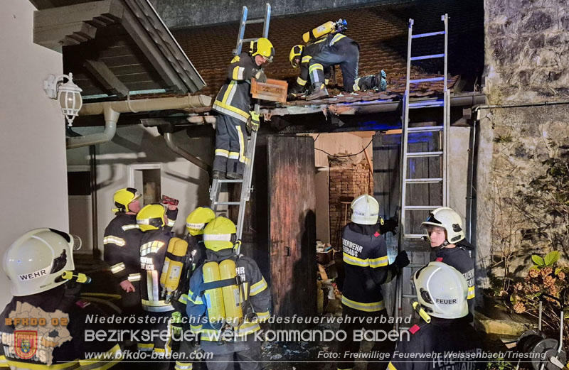 20251116_Brand eines Müllbehälters - Übergreifen auf Gebäude verhindert Foto: FF Weissenbach/Triesting 20251116_Brand eines Müllbehälters - Übergreifen auf Gebäude verhindert Foto: FF Weissenbach/Triesting