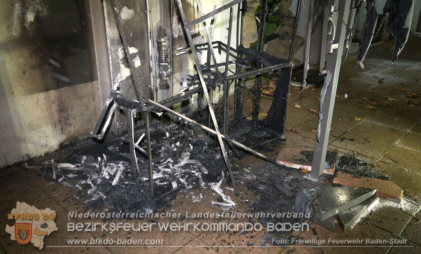 20251231_Kleinbrand in einem Badener Gastgarten Foto: Stefan Schneider FF Baden-Stadt 20251231_Kleinbrand in einem Badener Gastgarten Foto: Stefan Schneider FF Baden-Stadt