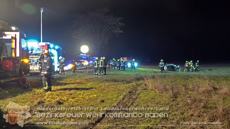 20260209_Verkehrsunfall auf der L4043 mit 5 Verletzte bei Mitterndorf a.d. Fischa Foto: Stefan Schneider BFKDO BADEN