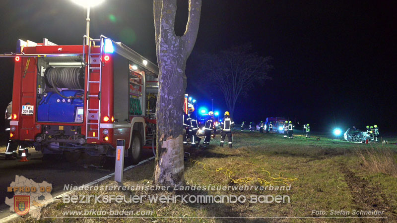20260209_Verkehrsunfall auf der L4043 mit 5 Verletzte bei Mitterndorf a.d. Fischa Foto: Stefan Schneider BFKDO BADEN
