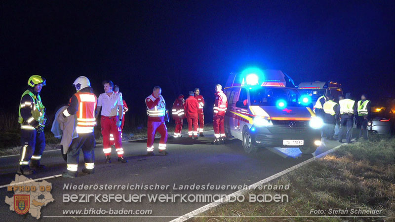 20260209_Verkehrsunfall auf der L4043 mit 5 Verletzte bei Mitterndorf a.d. Fischa Foto: Stefan Schneider BFKDO BADEN