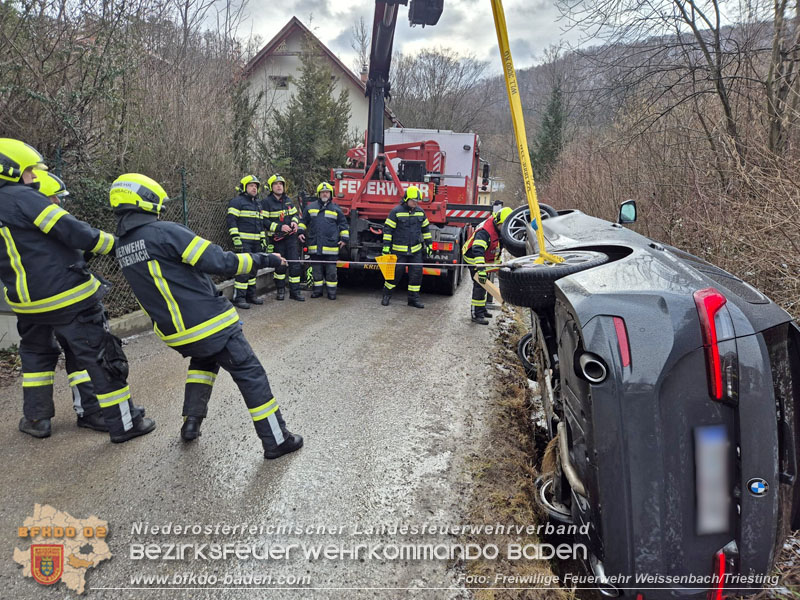 20260217_Fahrzeugbergung aus Bachverlauf in Furth/Triesting Ortsteil Eberbach Foto: FF Weissenbach/Triesting 20260217_Fahrzeugbergung aus Bachverlauf in Furth/Triesting Ortsteil Eberbach Foto: FF Weissenbach/Triesting