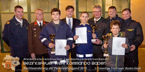 20161105 Nachtwanderung der Feuerwehrjugend des Bezirk Baden  Foto: FF Baden-Stadt