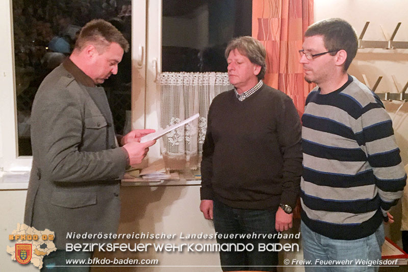 20160122 Kommandanten Neuwahlen in Weigelsdorf  Foto: © FF Weigelsdorf