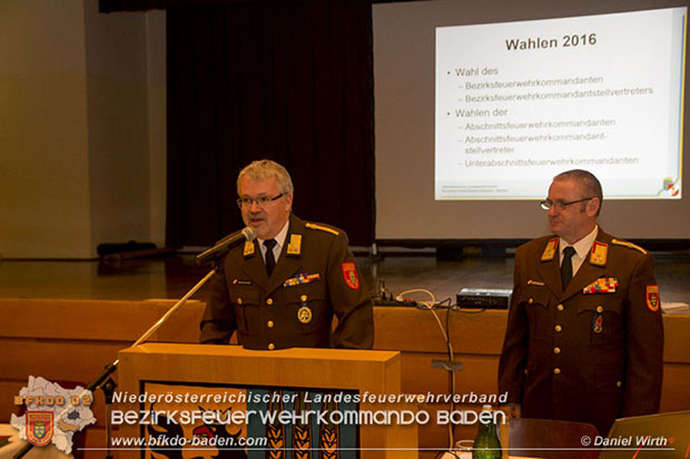 Bezirksfeuerwehrtag 2016 mit Wahlen in Schönau a.d.Triesting  Fotos: Daniel Wirth u. Stefan Schneider BFK Baden