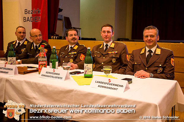 Bezirksfeuerwehrtag 2016 mit Wahlen in Schönau a.d.Triesting  Fotos: Daniel Wirth u. Stefan Schneider BFK Baden