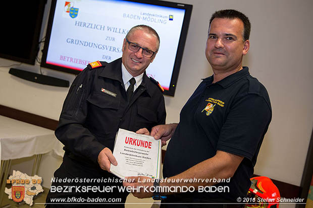 20160816 Gründungsversammlung Betriebsfeuerwehr Landesklinikum BADEN  Foto: © Stefan Schneider