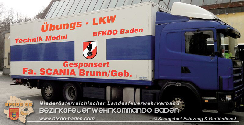 2017 Übungs Lkw für das Ausbilldungs Modul Technik von der Firma SCANIA Nutzfahrzeuge Brunn am Gebirge gesponsert