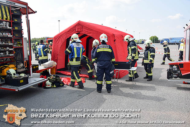Schadstoffübung "Medium 2017" bei der Firma Hofer KG - Zentrallager Trumau  Foto: ASB Rene Weiner AFKDO Ebreichsdorf
