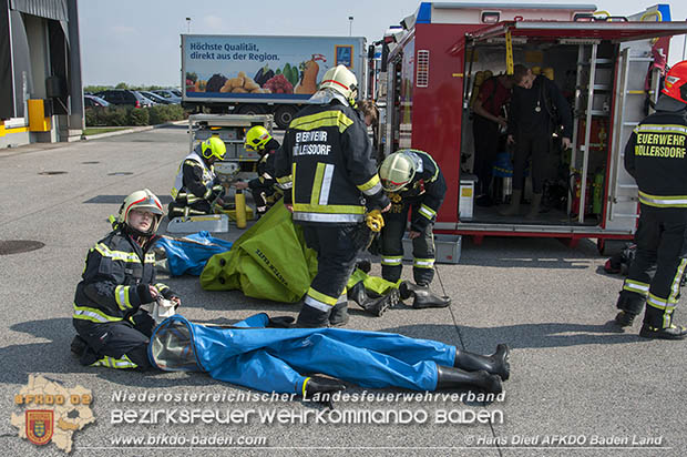 Schadstoffübung "Medium 2017" bei der Firma Hofer KG - Zentrallager Trumau  Foto: VI Hans Dietl AFKDO Baden-Land