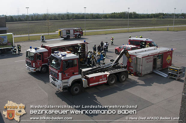 Schadstoffübung "Medium 2017" bei der Firma Hofer KG - Zentrallager Trumau  Foto: VI Hans Dietl AFKDO Baden-Land