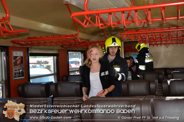20170930 Grossuebung Pkw gegen Personenzug in St.Veit a.d.Triesting  Foto: © Guenter Pretl FF St. Veit