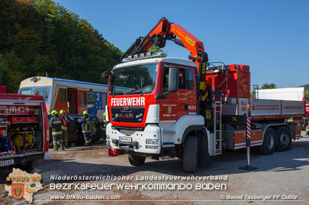 20170930 Grossuebung Pkw gegen Personenzug in St.Veit a.d.Triesting  Foto: © ASB Bernd Taxberger FF oedlitz