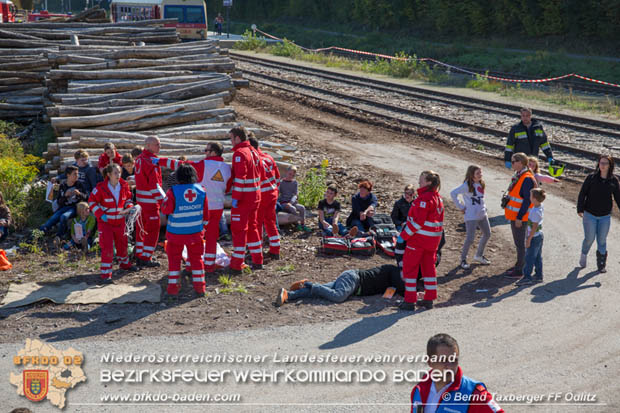 20170930 Grossuebung Pkw gegen Personenzug in St.Veit a.d.Triesting  Foto: © ASB Bernd Taxberger FF oedlitz