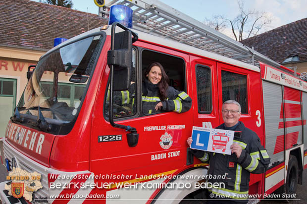 Erste Feuerwehrfrau mit LKW-Einsatz-Maschinistenausbildung über 5,5to bei der Freiwilligen Feuerwehr Baden-Stadt  Foto: Stefan Schneider FF Baden-Stadt