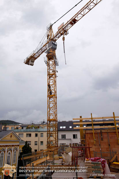 20180812 Höhenrettungsübung - Personenrrettung vom Turmdrehkran auf einer Baustelle in Baden Foto: Stefan Schneider FF Baden-Stadt 20180812 Höhenrettungsübung - Personenrrettung vom Turmdrehkran auf einer Baustelle in Baden Foto: Stefan Schneider FF Baden-Stadt