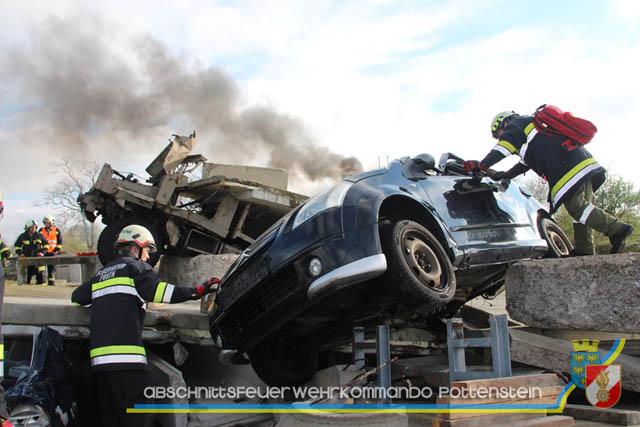 Großübung Tritolia19" Feuerwehrabschnitt Pottenstein am 06.April 2019  Fotos: ASB Markus Hackl u. ASB Bernd Taxberger AFKDO Pottenstein