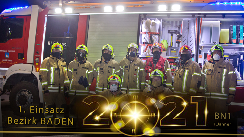20210101 Brand eines Restmüll-Containers bei einer Leobersdorfer Wohnhausanlage  Foto: © Stefan Schneider