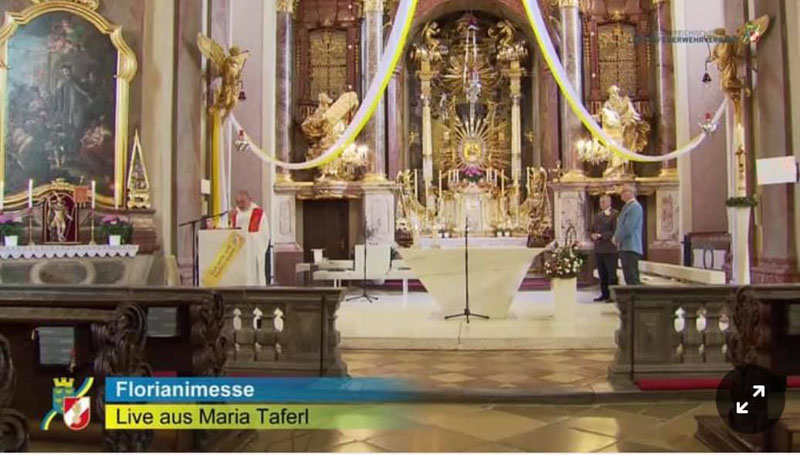 Ankündigung Florianimesse des NÖLFV per Livestream am 02. Mai 2021 aus Maria Taferl  Foto: © NÖ Landesfeuerwehrkommando