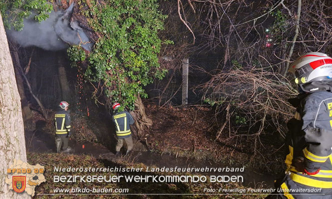 20221231 Baumbrand in Unterwaltersdorf  Foto: Freiwillige Feuerwehr Unterwaltersdorf