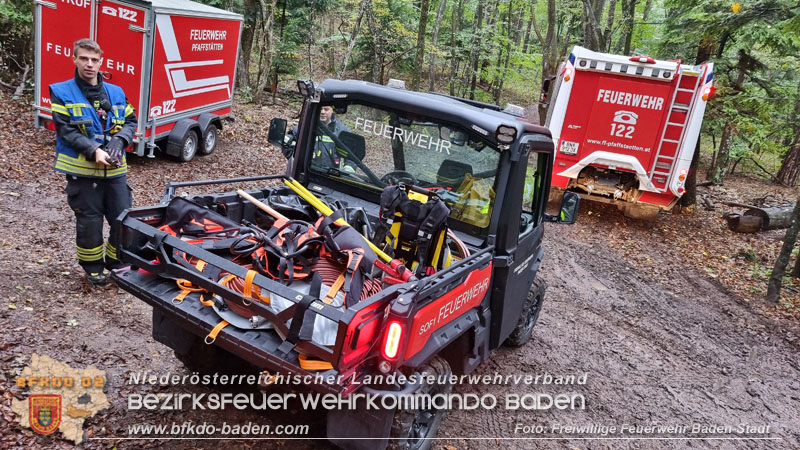 20241005_Abschnittsfeuerwehrübung in Pfaffstätten Waldgebiet Rund um die Rudolf Prokschhütte  Foto: Stefan Schneider FF Baden-Stadt