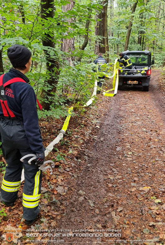 20241005_Abschnittsfeuerwehrübung in Pfaffstätten Waldgebiet Rund um die Rudolf Prokschhütte  Foto: Stefan Schneider FF Baden-Stadt