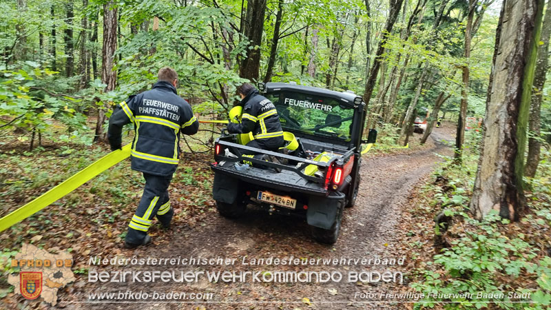 20241005_Abschnittsfeuerwehrübung in Pfaffstätten Waldgebiet Rund um die Rudolf Prokschhütte  Foto: Stefan Schneider FF Baden-Stadt