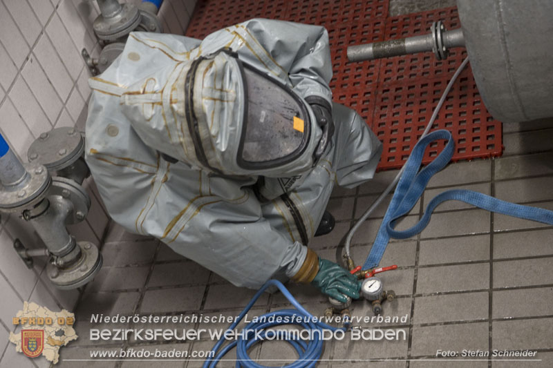 Schadstoffdienst Fortbildung 2024 des Bezirksfeuerwehrkommandos BADEN bei der BF Wien in Floridsdorf  Foto: Stefan Schneider BFKDO 